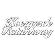 Koszyczek Ratunkowy - napis biały 15x6 cm