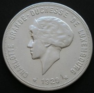Luksemburg 10 franków 1929 - księżna Charlotte - srebro