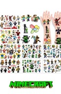TATUAŻE ZMYWALNE DLA DZIECI MINECRAFT MEGA ZESTAW 180 URODZINY ZABAWA