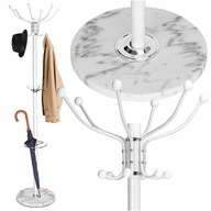 WIESZAK NA KURTKI UBRANIA STOJĄCY PODŁOGOWY STOJAK METALOWY OBROTOWY MARMUR