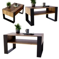 STOLIK KAWOWY LOFT KARO RETRO DĄB