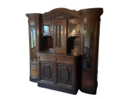 PRZEPIĘKNY ANTYCZNY KREDENS EKLEKTYCZNY - DĄB, RZEŹBIONY 93/2026