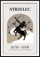 A2 PLAKAT OBRAZ ZNAK ZODIAKU STRZELEC, NATURA HOROSKOP, DO DOMU, NA PREZENT