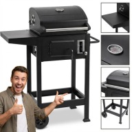 GRILL WĘGLOWY OGRODOWY PRZENOŚNY NA KOŁACH DUŻY PÓŁKI BBQ 86CM 104CM NOWY