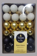 Zestaw bombek choinkowych 24 x 2,5cm szklane KOLOR MIX