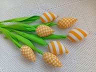 TULIPANY Z MATERIAŁU 35 cm BUKIET 7 sztuk