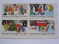 USA - Boże Narodzenie 1982 - Mi. 1607-10 ** czwórka