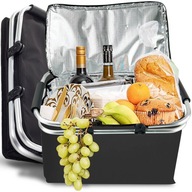 KOSZ PIKNIKOWY TERMICZNY SKŁADANY TURYSTYCZNY IZOLACYJNY KOSZYK NA ZAKUPY