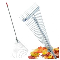 METALOWE GRABIE OGRODOWE WACHLARZOWE DO LIŚCI TRAWY TRAWNIKA 62 X 160 CM