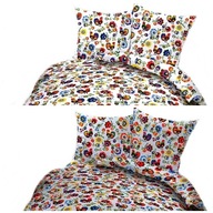 pościel bawełna lux 160x200 + 2x70x80 zamek B 267 DUO kogucik biały /szary