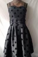 Sukienka czarna w grochy, na ramiączkach - S