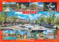 MIELEC - KOŚCIÓŁ - RYNEK - FONTANNA - PAŁACYK - POMNIK SAMOLOT - HERB