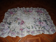 Poszewka na poduszke w kwiaty z falbanka - 45 cm x 70 cm