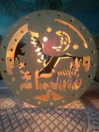 Wieniec drewniany świecący witraż