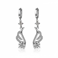 Kolczyki FF05 wiszące krótkie cyrkonie pr. sr. 925