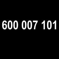 ZŁOTY NUMER, PLATYNOWY NUMER 600 007 101