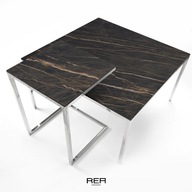 zestaw stolików REA MEBLE PL 80x80xh40 włoski spiek laminam antracite loft