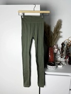Zielone prążkowane legginsy Pep & Co S wysoki stan bezszwowe seamless