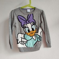 Bawełniany cienki sweter dziewczęcy Disney 104 kaczka Daisy (084)