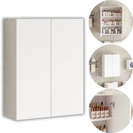 SZAFKA ŁAZIENKOWA WISZĄCA BIAŁA 2-DRZWIOWA NOWOCZESNA ŚCIENNA 3 PÓŁKI 60 CM