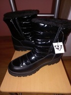 Botki śniegowce 40 trapery lakierowane ocieplane nowe