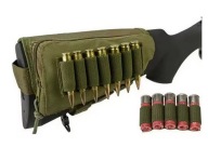 Ładownica velcro na kolbę do strzelby - zielona