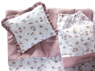 KOCYK pościel DO PRZEDSZKOLA żłobka 100x130cm wafel HAFT imię+WOREK +podusi