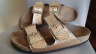 BIRKENSTOCK-KLAPKI DAMSKIE -R-38-WKŁ-24,5CM-ZŁOTE-WIOSNA -LATO.