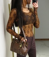 IMPERIAL koronkowa bluzka CACAO r.S/M