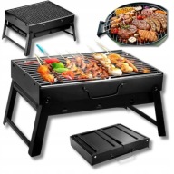 GRILL WĘGLOWY OGRODOWY TURYSTYCZNY SKŁADANY W WALIZKĘ PRZENOŚNY NA MAJÓWKĘ
