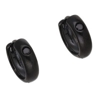 55615 Kolczyki czarna stal chirurgiczna klasyczne kółka z cyrkonią