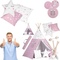 NAMIOT TIPI DLA DZIECI RÓŻOWE GWIAZDKI IDEALNY DLA MAŁEJ KSIĘŻNICZKI