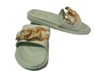 KLAPKI DAMSKIE Z ŁAŃCUCHEM MIĘTOWE PRETY r. 38 nr 744A