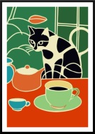 A2 PLAKAT DO KUCHNI KAWIARNI KAWA Z KOTEM KOT COFEE