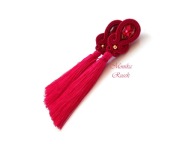 KOLCZYKI SUTASZ CHWOST fuksja róż 100% hand made