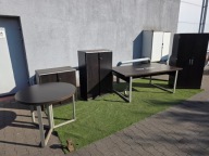STEELCASE biurko 180 x 1O0 Z mediaportem  + zestaw szafek kolor orzech