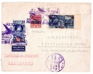 Koperta I Lot Pocztowy Polska Palestyna (Eretz Israe 1936 Częstochowa–Hajfa