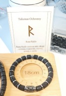 BRANSOLETKA RUNA RAIDO STAL 316L KAMIEŃ LAWA 8 mm NA WYMIAR LUB 18 cm