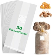 Worki do uprawy grzybów 32x50 cm przezroczyste z filtrem 50 sztuk