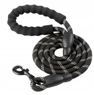 SMYCZ TRENINGOWA ODBLASKOWA DLA PSA Z UCHWYTEM MOCNA 5m CZARNA