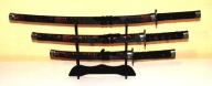 OZDOBNE SAMURAJSKIE MIECZE KATANA 3 SZT. + STOJAK