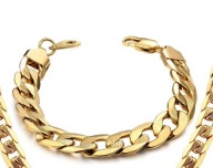 DUBAI POZŁACANA BRANSOLETA złoty kolor PANCERKA 21cm 12mm