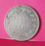 3/4 rubla - 5 złotych --- 1836 rok