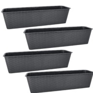 4X DONICZKA BALKONOWA KORYTKO SKRZYNKA NA KWIATKI RABATK DO OGRODU 60 CM