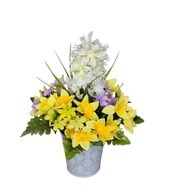 Stroik wiązanka na cmentarz Wielkonoc wiosenny na mały pomnik nagrobek