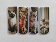 Zakładki magnetyczne Koty Cats Kociaki 4 sztuki Gadżet dla Miłośników