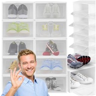 SZAFKA NA BUTY BIAŁA DUŻA ORGANIZER PUDEŁKA OBUWIE SKŁADANE PORZĄDEK