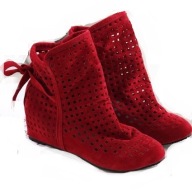 Botki GLADIATORKI Ażurowe Zamszowe Czerwone r. 42