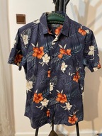 K Koszula Primark hawajska granat liście palm kwiaty bawełna rozmiar M
