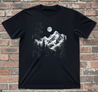 Góry koszulka nocny klimat T-shirt z górami w nocy Rozmiary w opisie